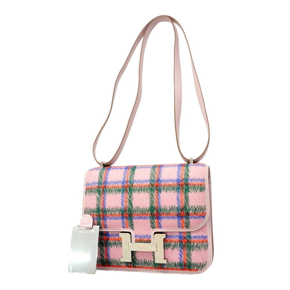 Hermes Constance Mini Shoulder Bag, Swift Leather, Mauve Pale, K Stamp, Women's.